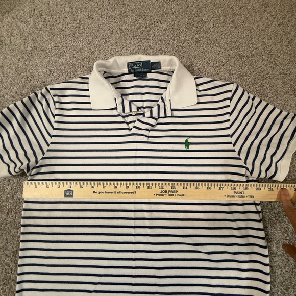 Ralph Lauren Pole white with blue stripes Custom Fit Size L - Picture 6 of 8